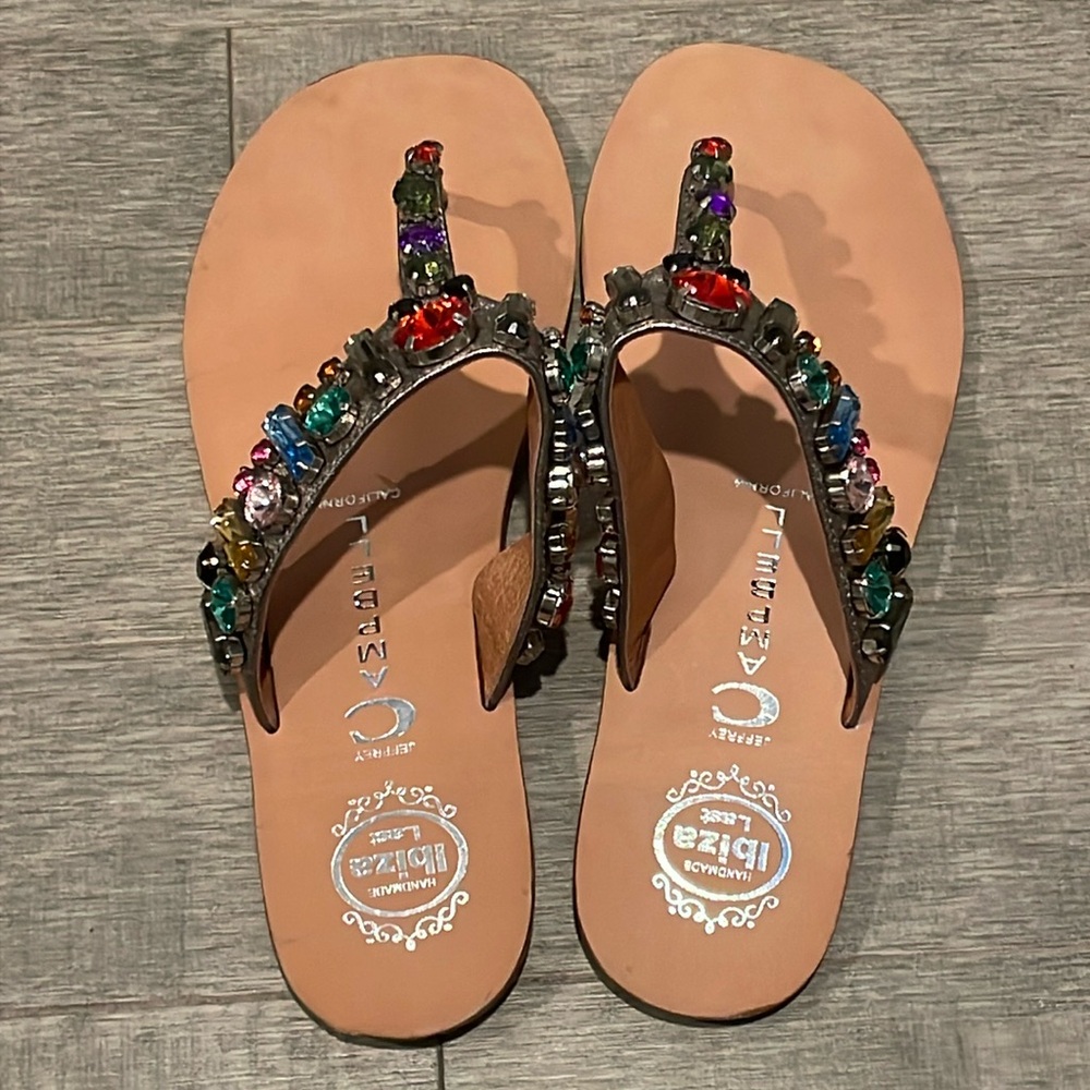 JEFFREY CAMPBELL Ibiza Naples Multicolor Jewel Embellished Sandals
